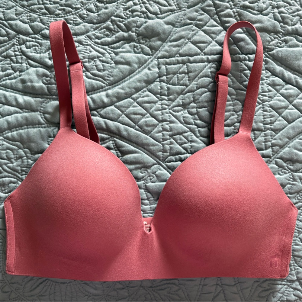 Tommy John Second Skin Lightly Lined Wireless Bra Mauve Rose Pink Bra Size 32D